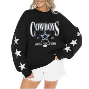 Oversized Women's Black Dallas Cowboys Star Sweatshirt